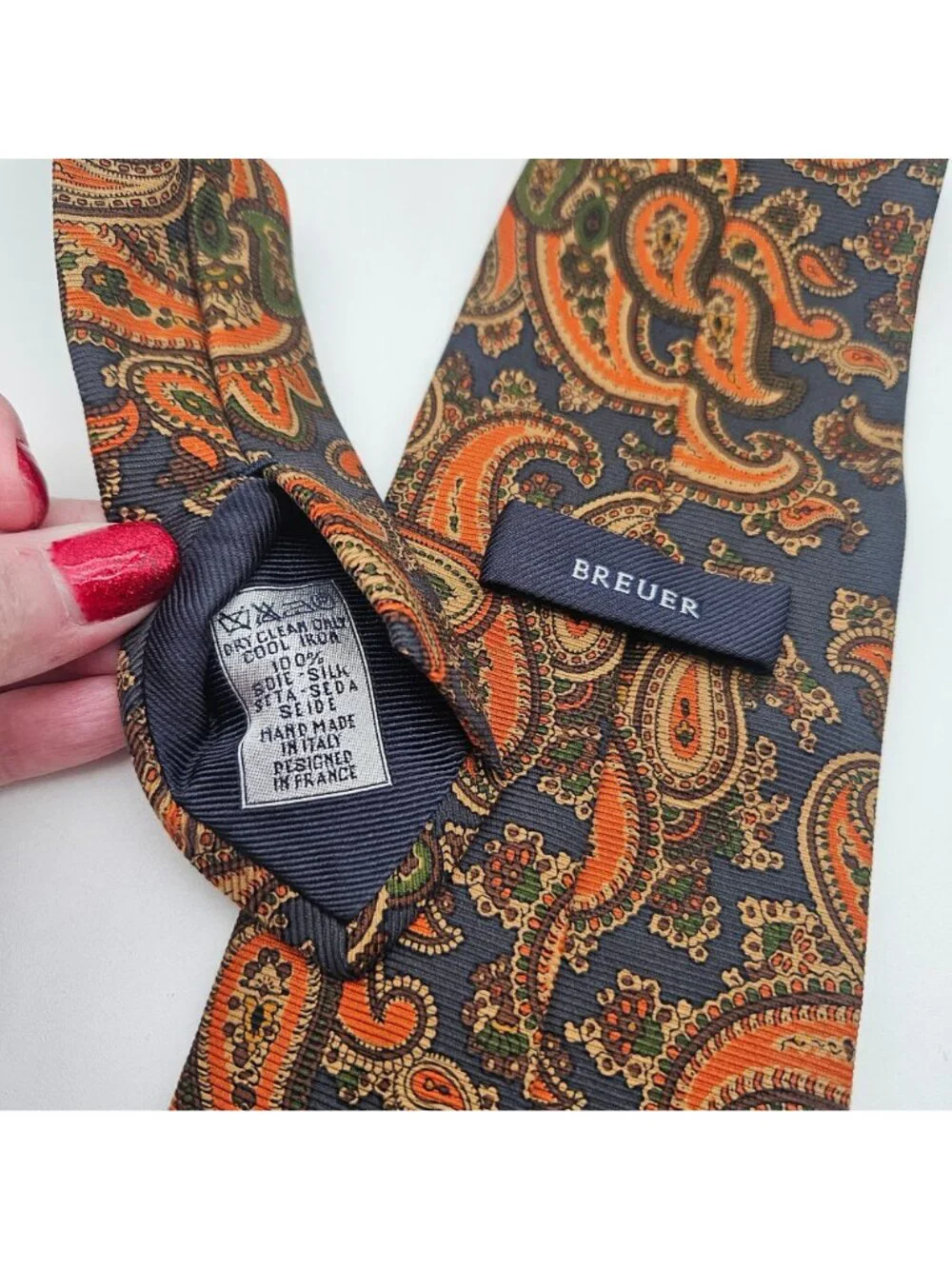 Breuer Blue Orange Brown Paisley 60